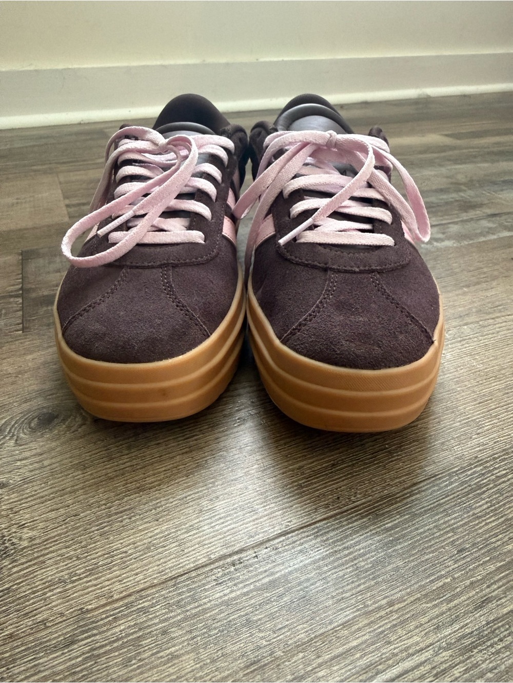 ADIDAS BIG KID VL COURT BOLD SNEAKER - Brown/Pink - Picture 7 of 8